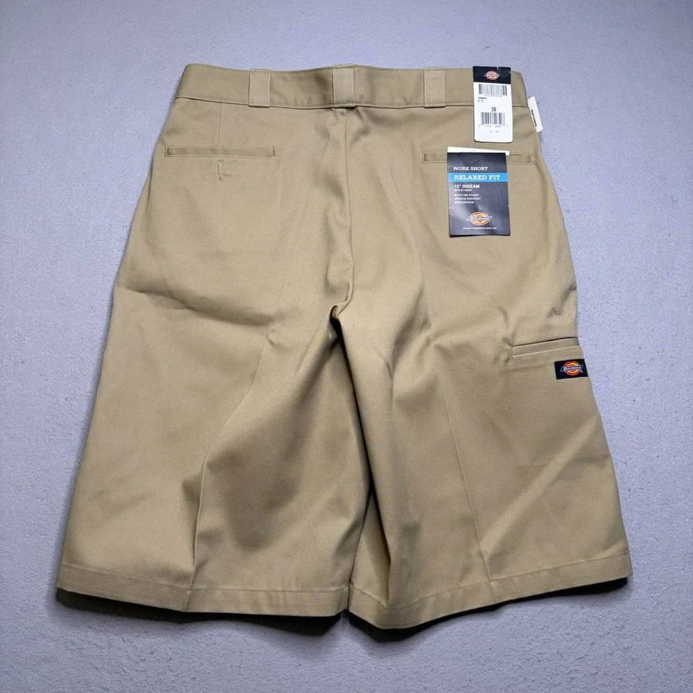 Dickies Work Short Mens 36 Khaki WR640KH 13 Inseam Relaxed Loose Fit NWT